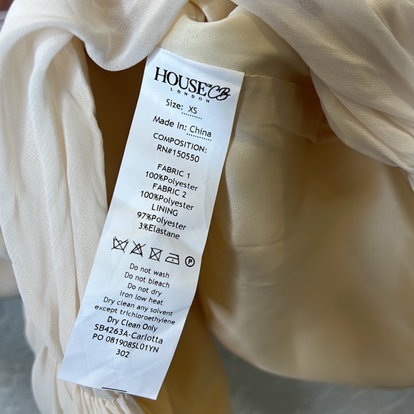 House of CB 'Carlotta' Ivory Ruched Draped Chiffon Dress NWOT - Picture 13 of 13